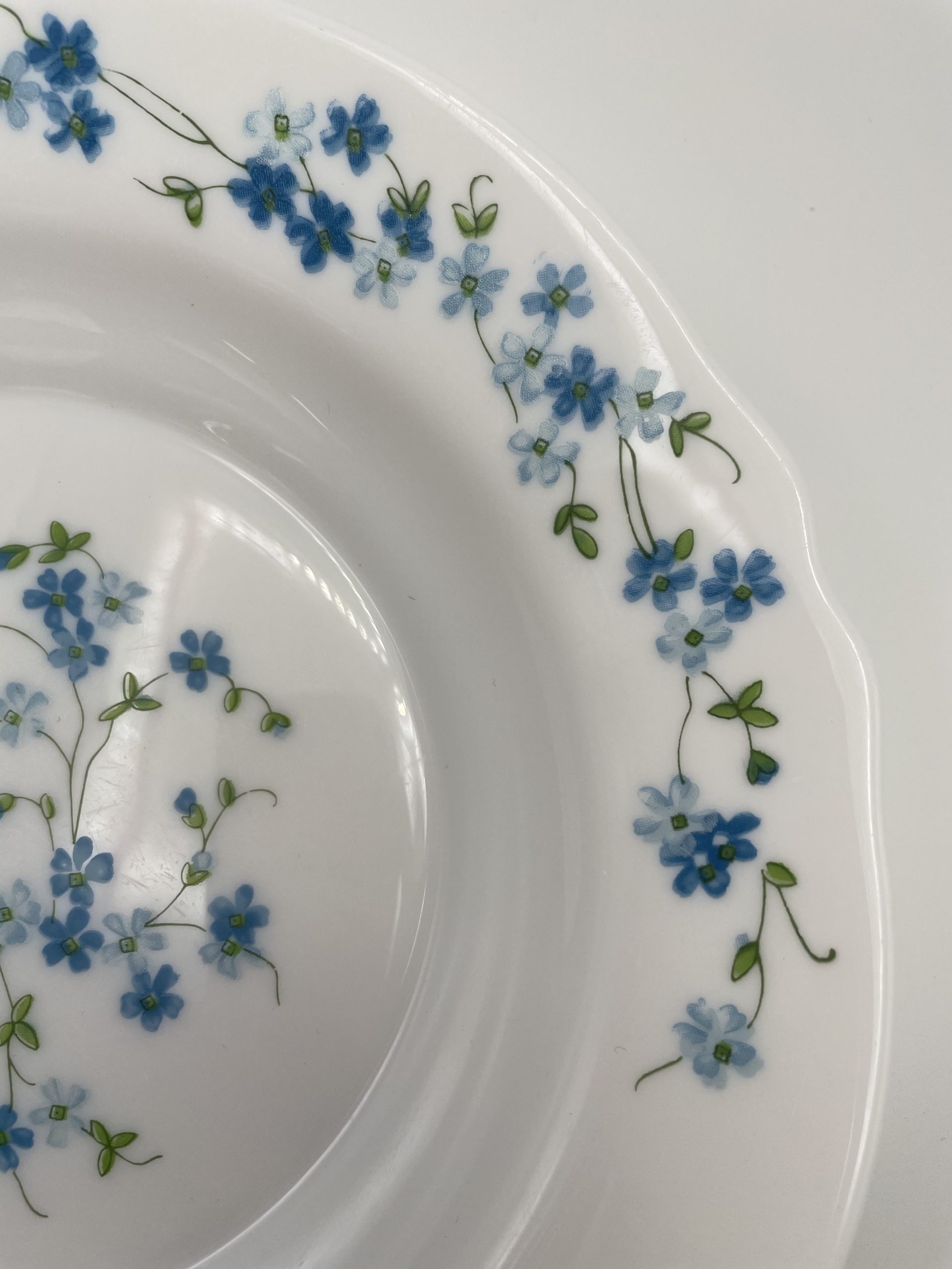 Plat de service Bleu décor Petites Fleurs - Assiette ⋆