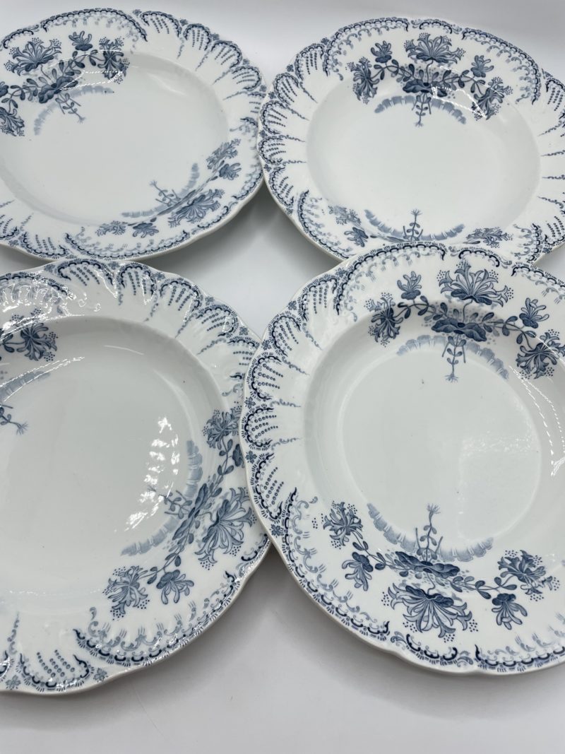 assiette vintage bleu terre de fer saint amand hamage