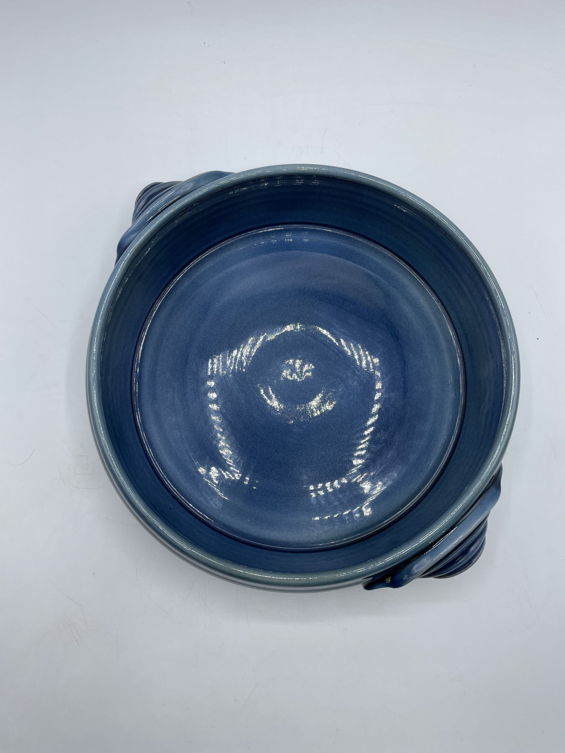 Grand plat rond pour four vintage en céramique bleue - Ressourcerie  Histoires Sans Fin