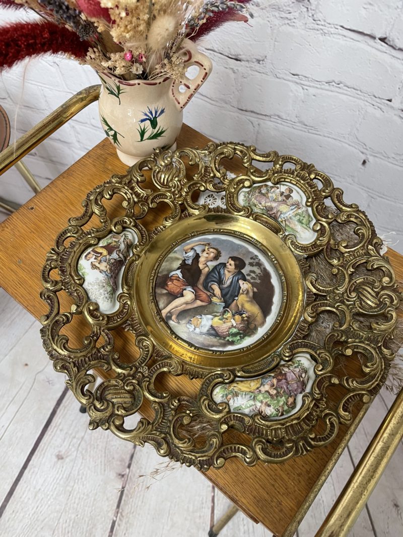 assiette vintage bronze porcelaine collection