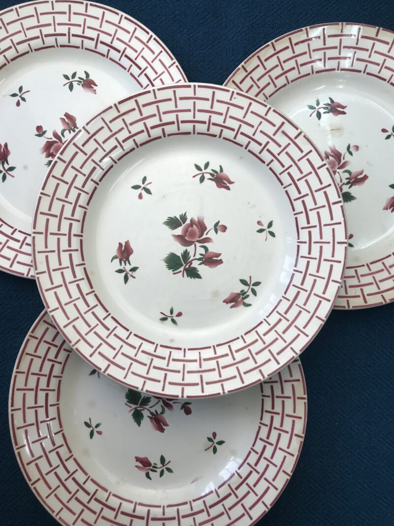 Lot de 4 assiettes Sarreguemines Rosa