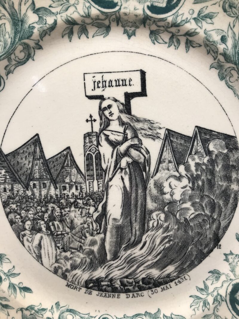 Assiette Digoin Mort de jeanne d'arc 30 mai 1431