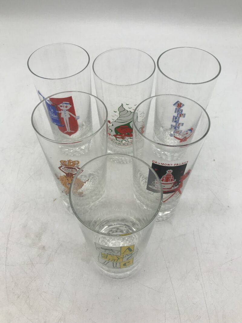 Lot de 6 verres Hervé Morvan