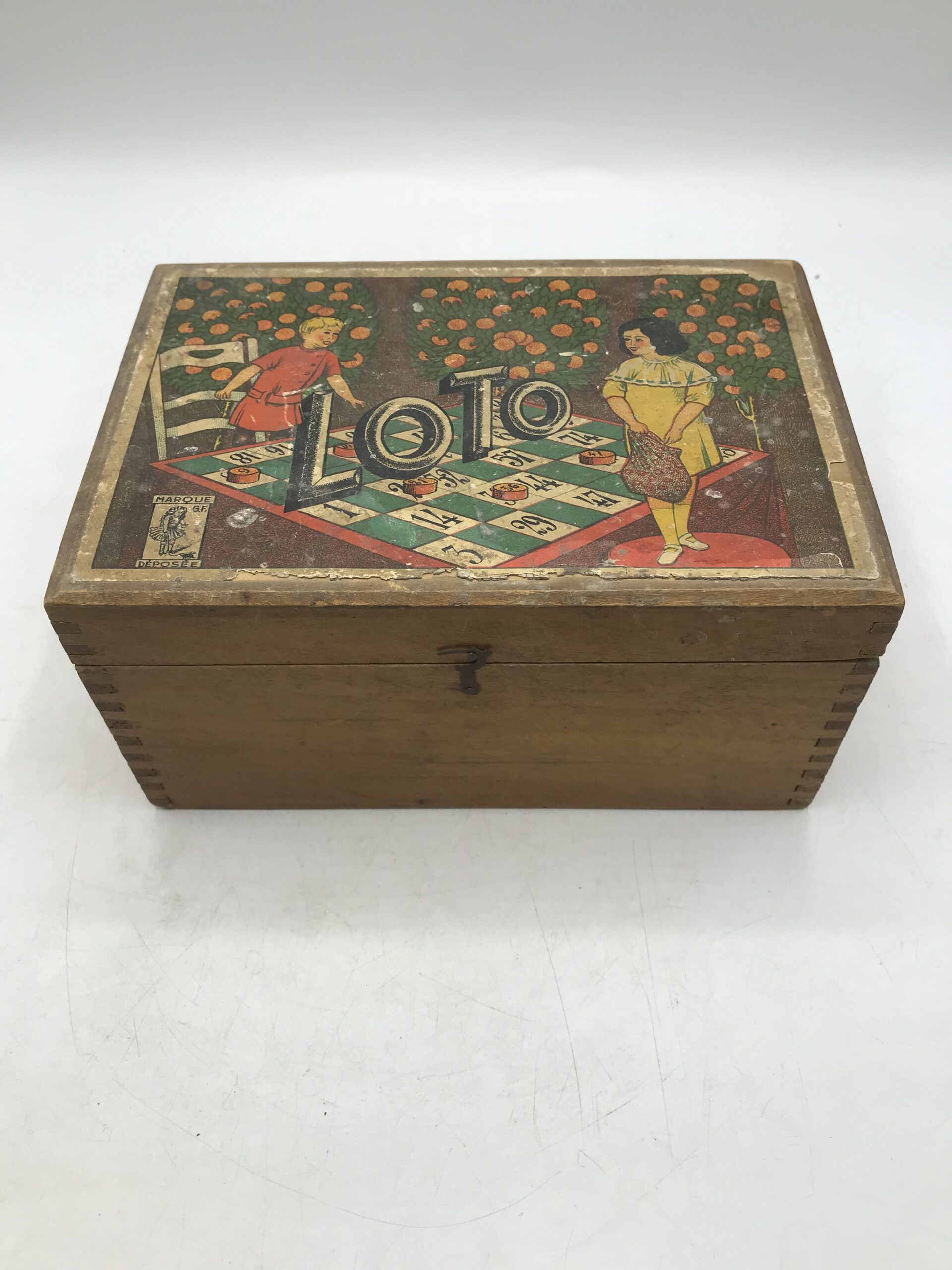 Boîte de jeu Loto ancien vintage et durable