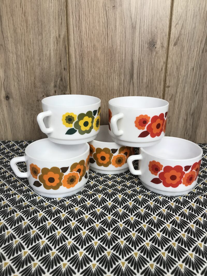 Ensemble de 5 tasse Acropal vintage