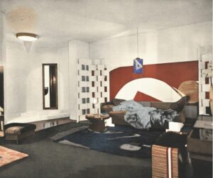 Photo du boudoir de monte christo , oeuvre design interieur Eileen Gray