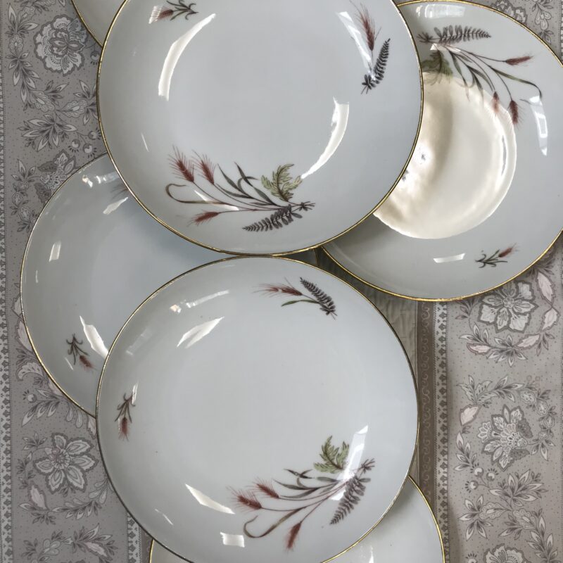 Lot de 6 assiettes Limoges "Epi de blé"