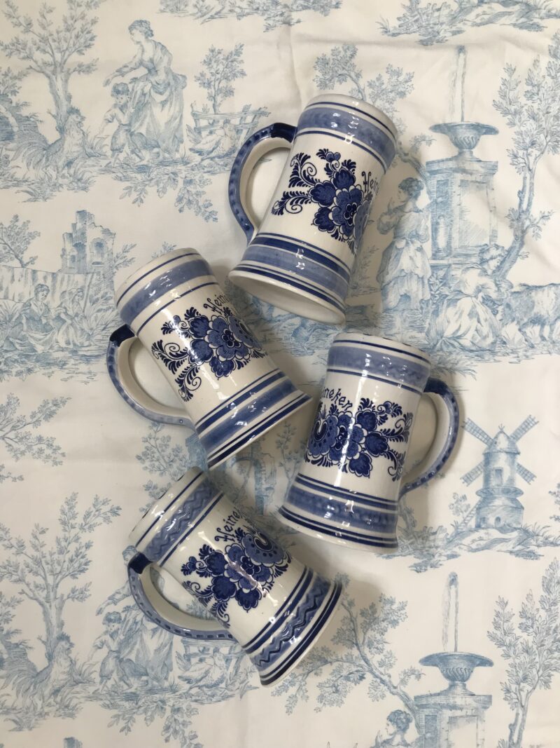 lot de 4 chopes delft heineken