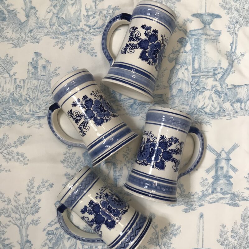 lot de 4 chopes delft heineken