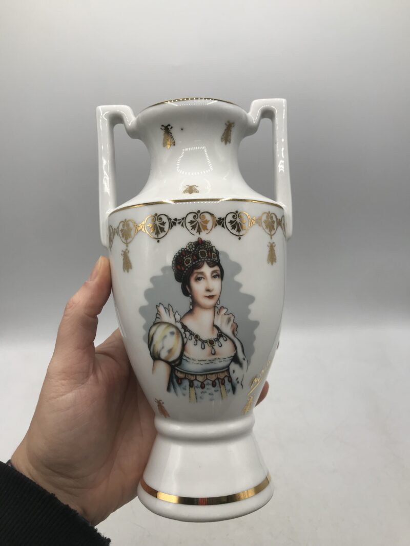 Duo vase et plat Napoléon porcelaine – Image 4