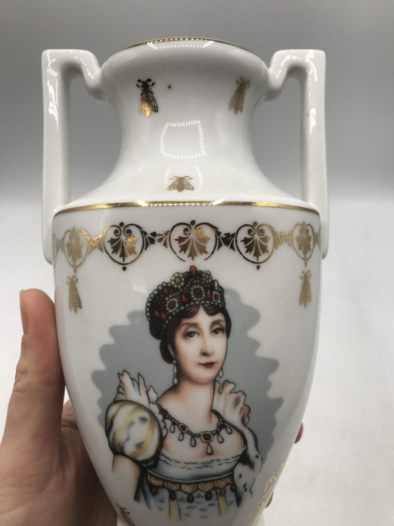 Duo vase et plat Napoléon porcelaine – Image 6