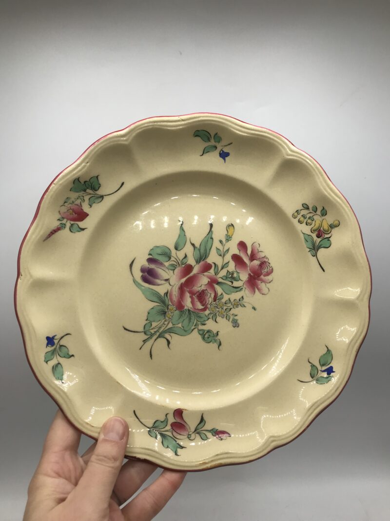 5 assiettes Lunéville fleurs vintage