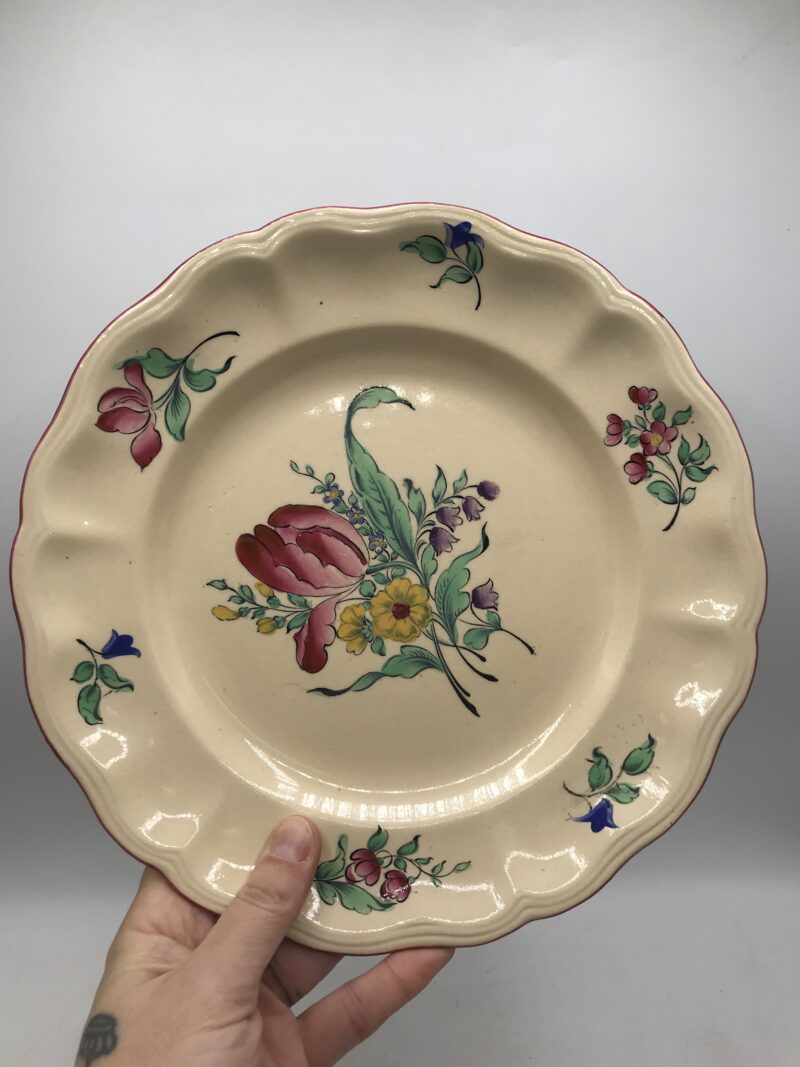 Lot de 5 assiettes Lunéville fleurs – Image 5