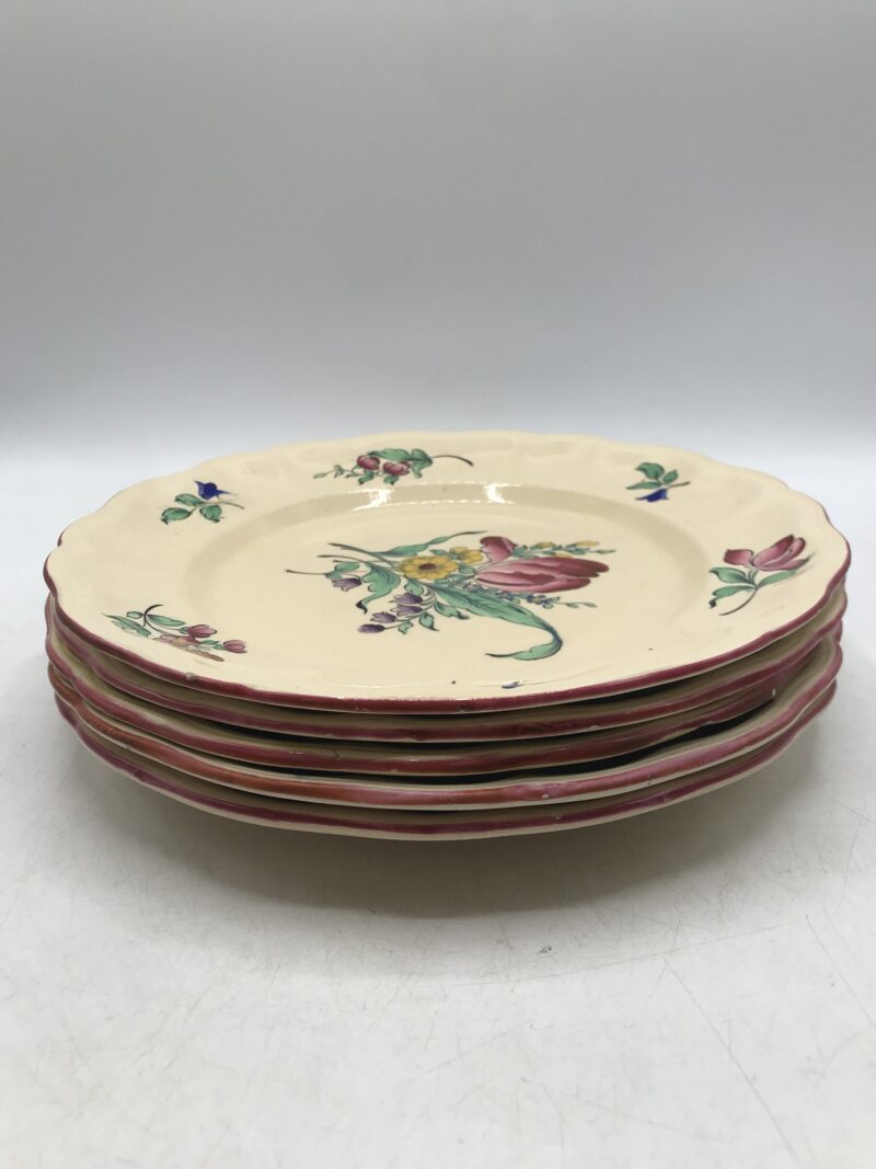 Lot de 5 assiettes Lunéville fleurs – Image 6