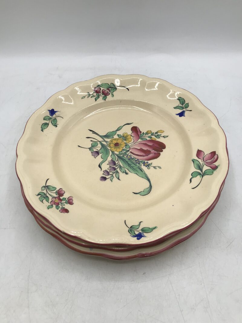 Lot de 5 assiettes Lunéville fleurs – Image 8