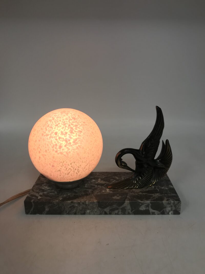 Lampe bureau marbre boule verre – Image 5