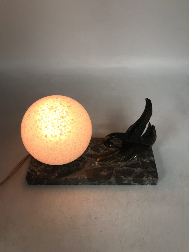 Lampe bureau marbre boule verre – Image 6