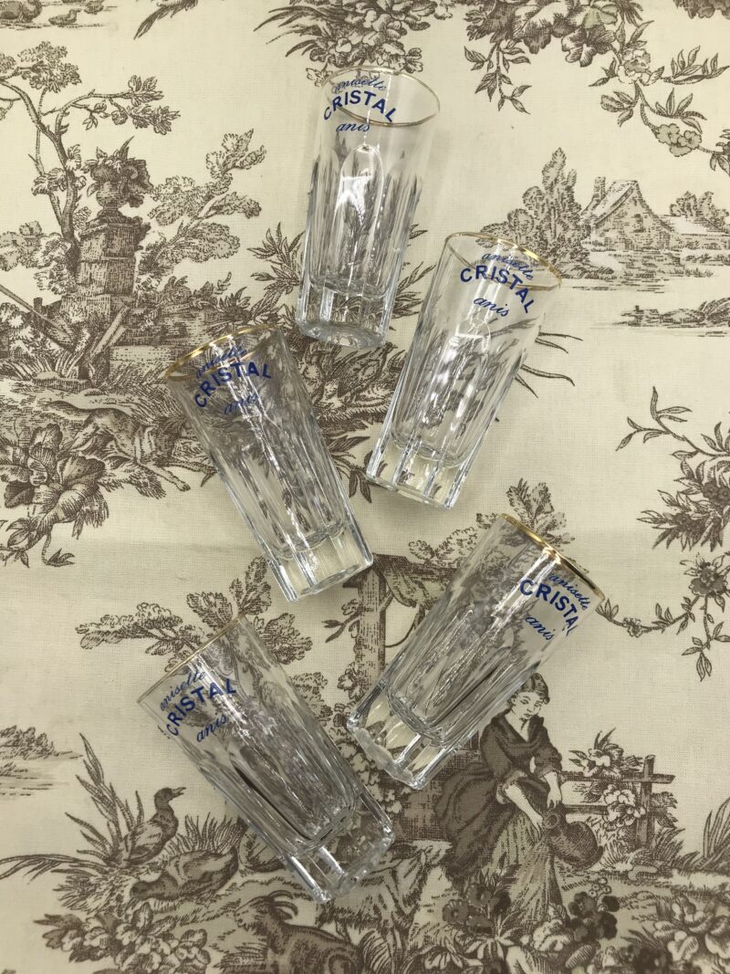 lot de 5 verres Anisette Cristal