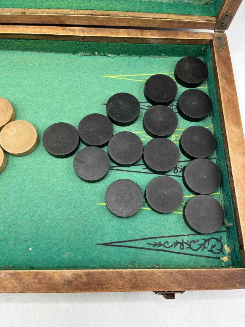 Mallette ancienne jeu de dames et backgammon – Image 4