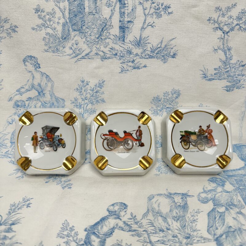 Trio de petits cendriers porcelaine de Limoges