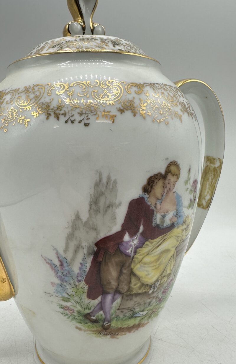 Service à thé en porcelaine de Limoges 22 pièces Watteau – Image 7