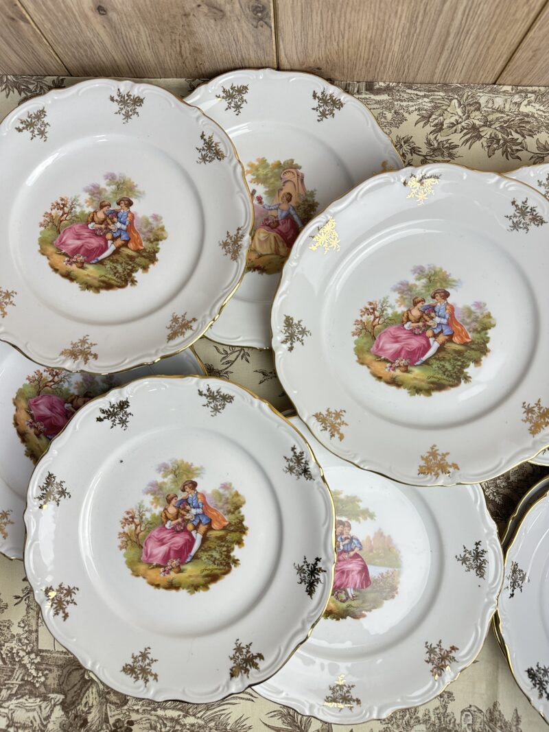 24 assiettes plates Winterling Bavaria Fragonard