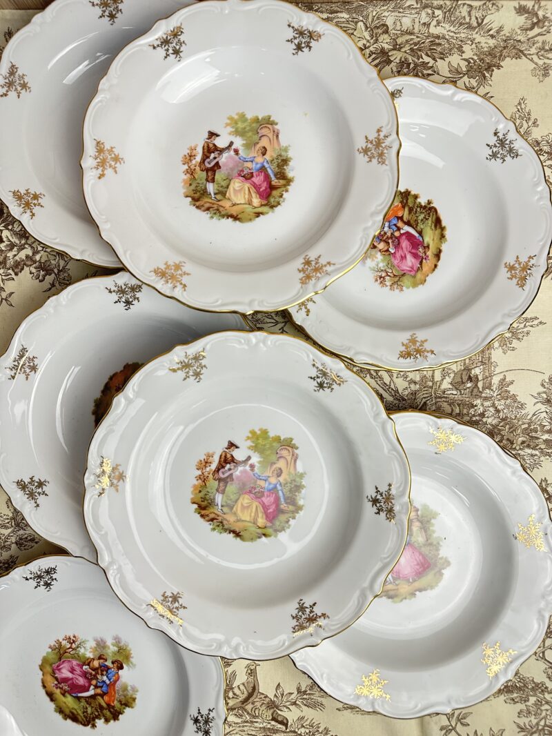 12 assiettes creuses Winterling Bavaria Fragonard