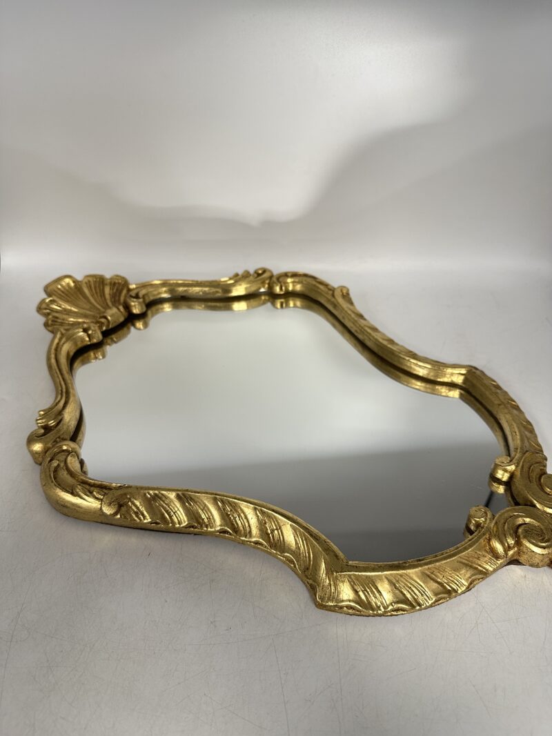 Miroir doré style baroque en bois – Image 2