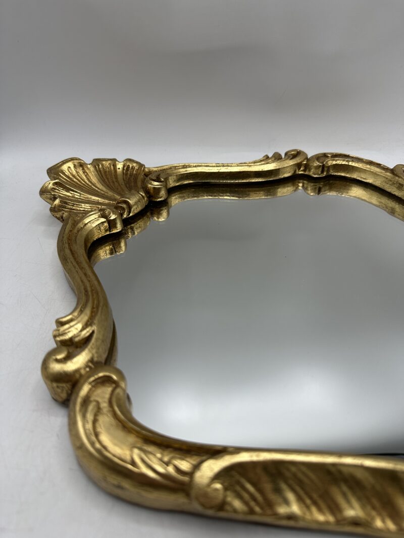 Miroir doré style baroque en bois – Image 4