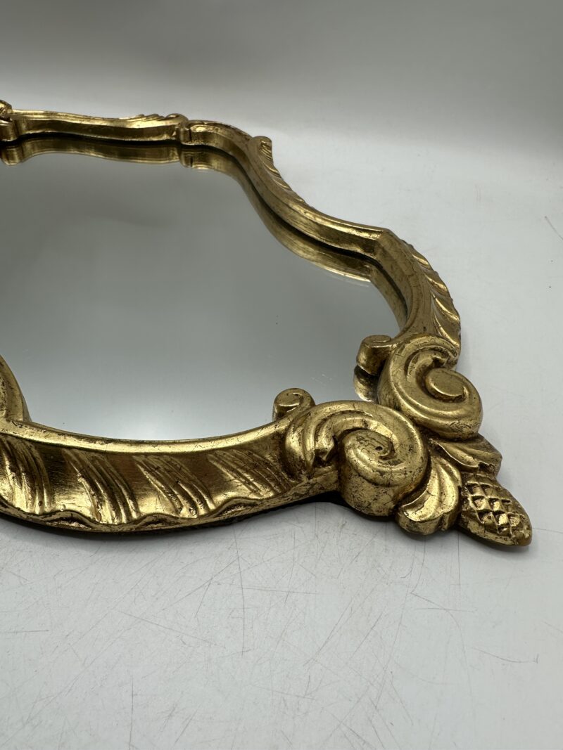 Miroir doré style baroque en bois – Image 5