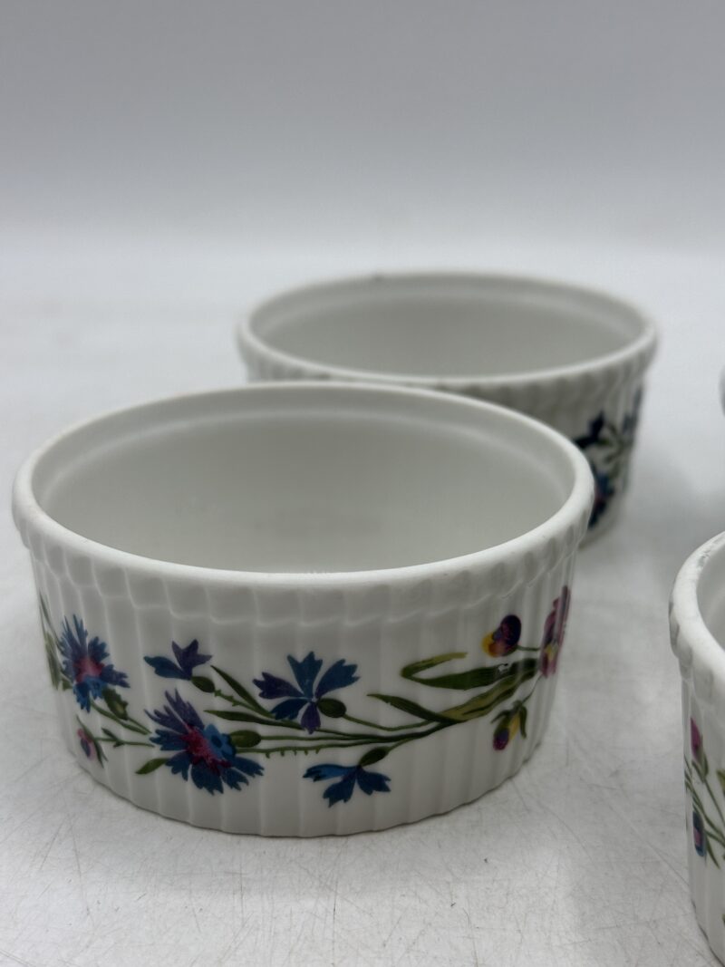 Lot de 4 ramequins fleuris porcelaine de Paris – Image 4