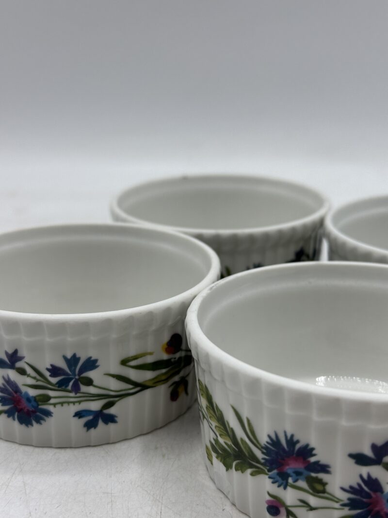 Lot de 4 ramequins fleuris porcelaine de Paris – Image 5