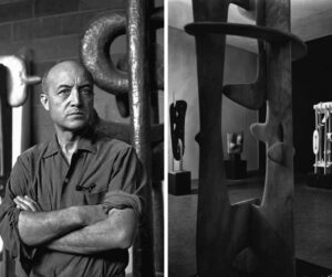 Portrait du designer Isamu Noguchi, spécialiste dans l'art de fusionner la sculpture et le mobilier