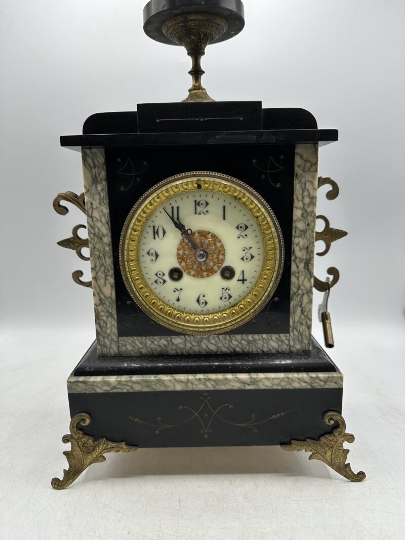 Horloge pendule ancienne en marbre – Image 2