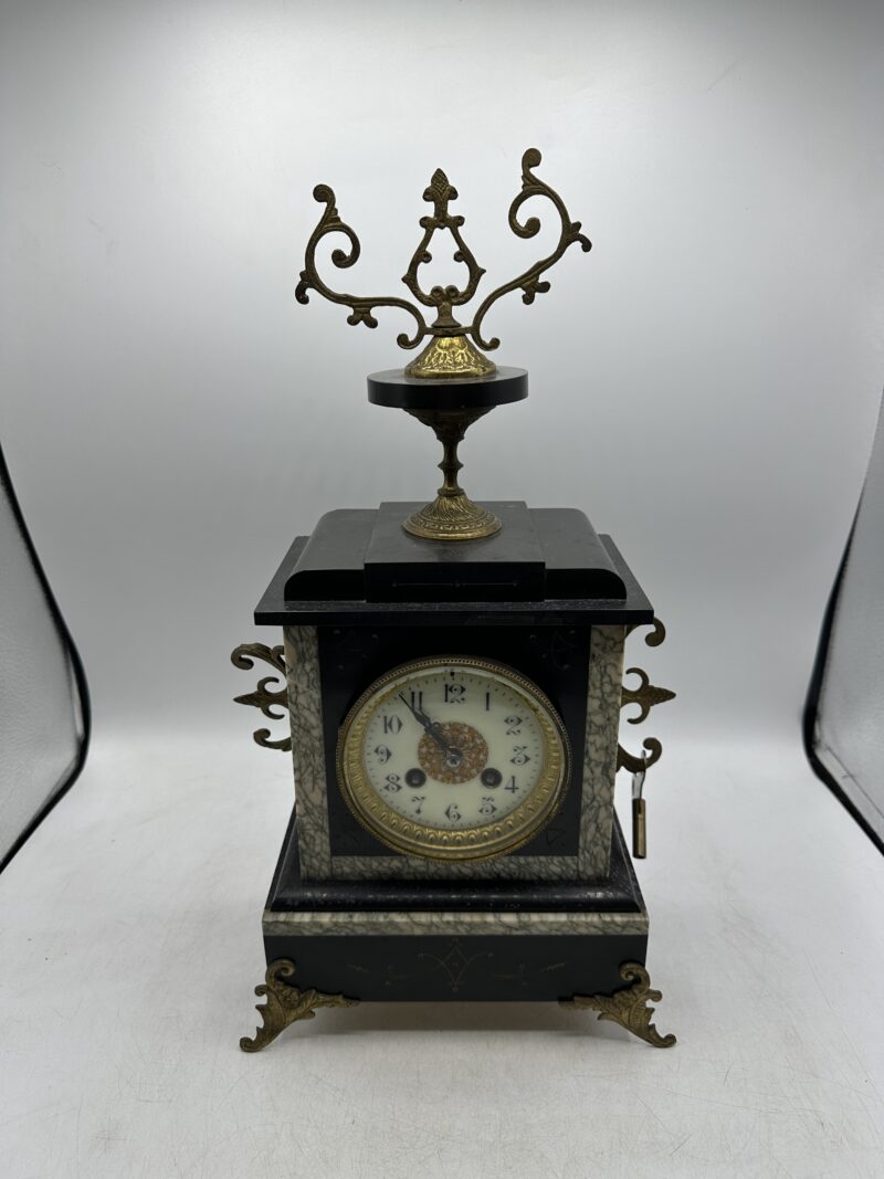 Horloge pendule ancienne en marbre – Image 4