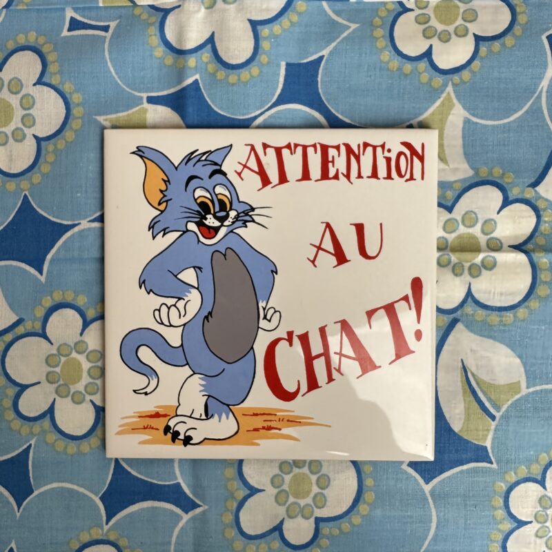 Plaque murale Tom & Jerry "attention au chat"